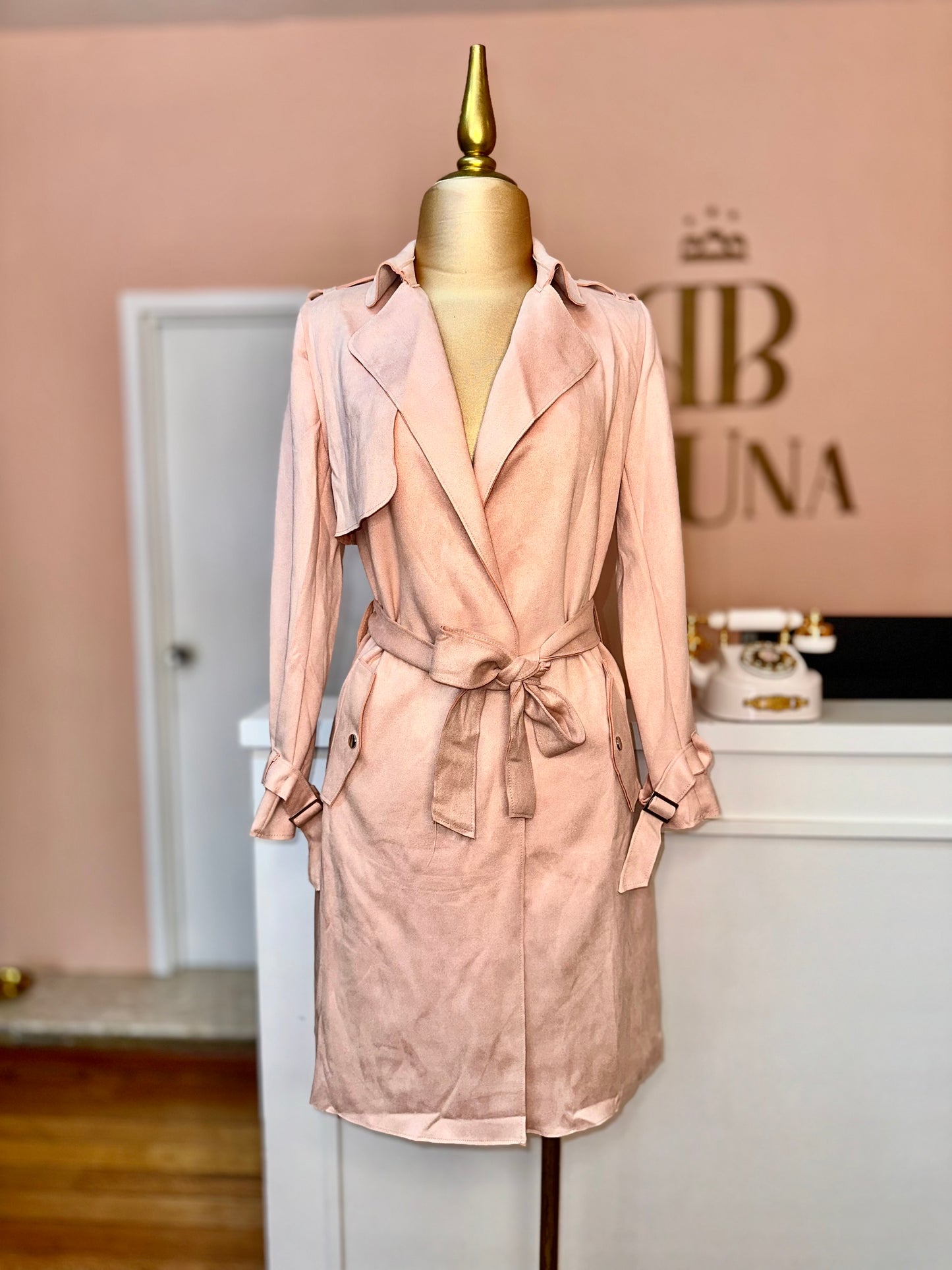 Gabardina suede rosa