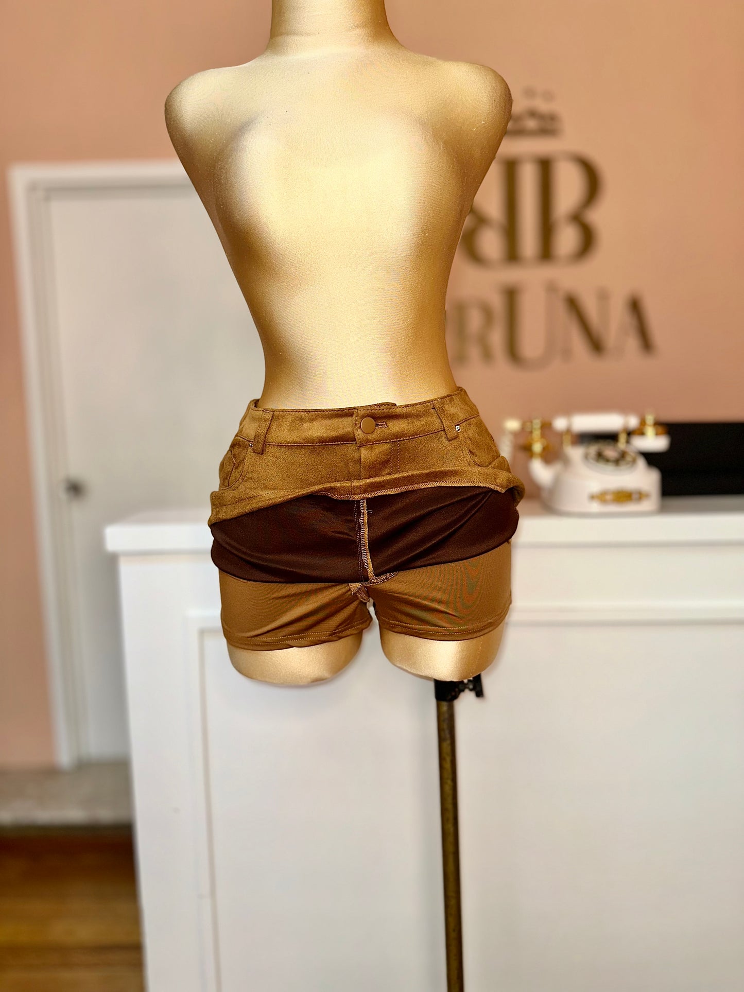 Falda suede camel