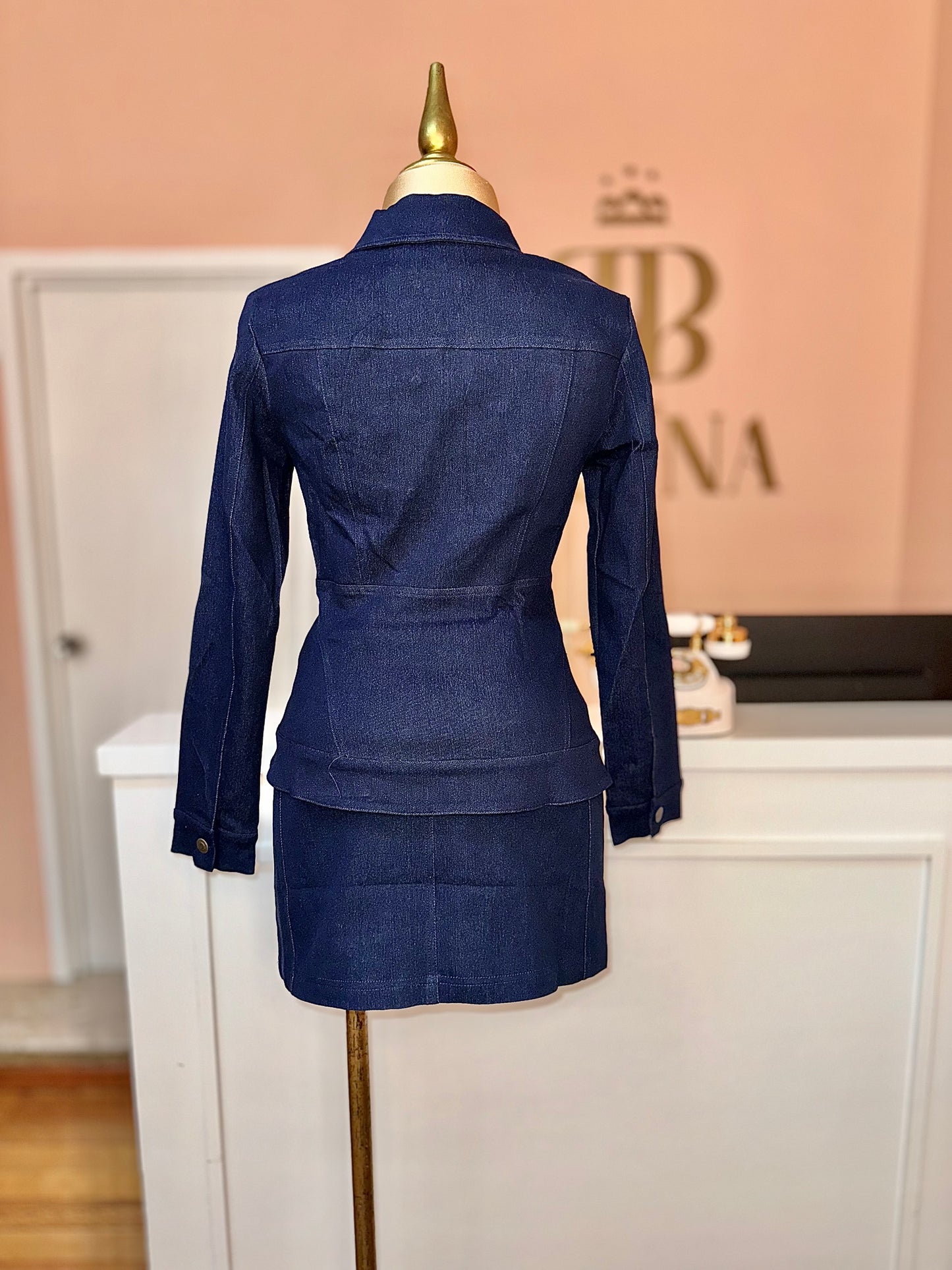 Falda denim cinturón