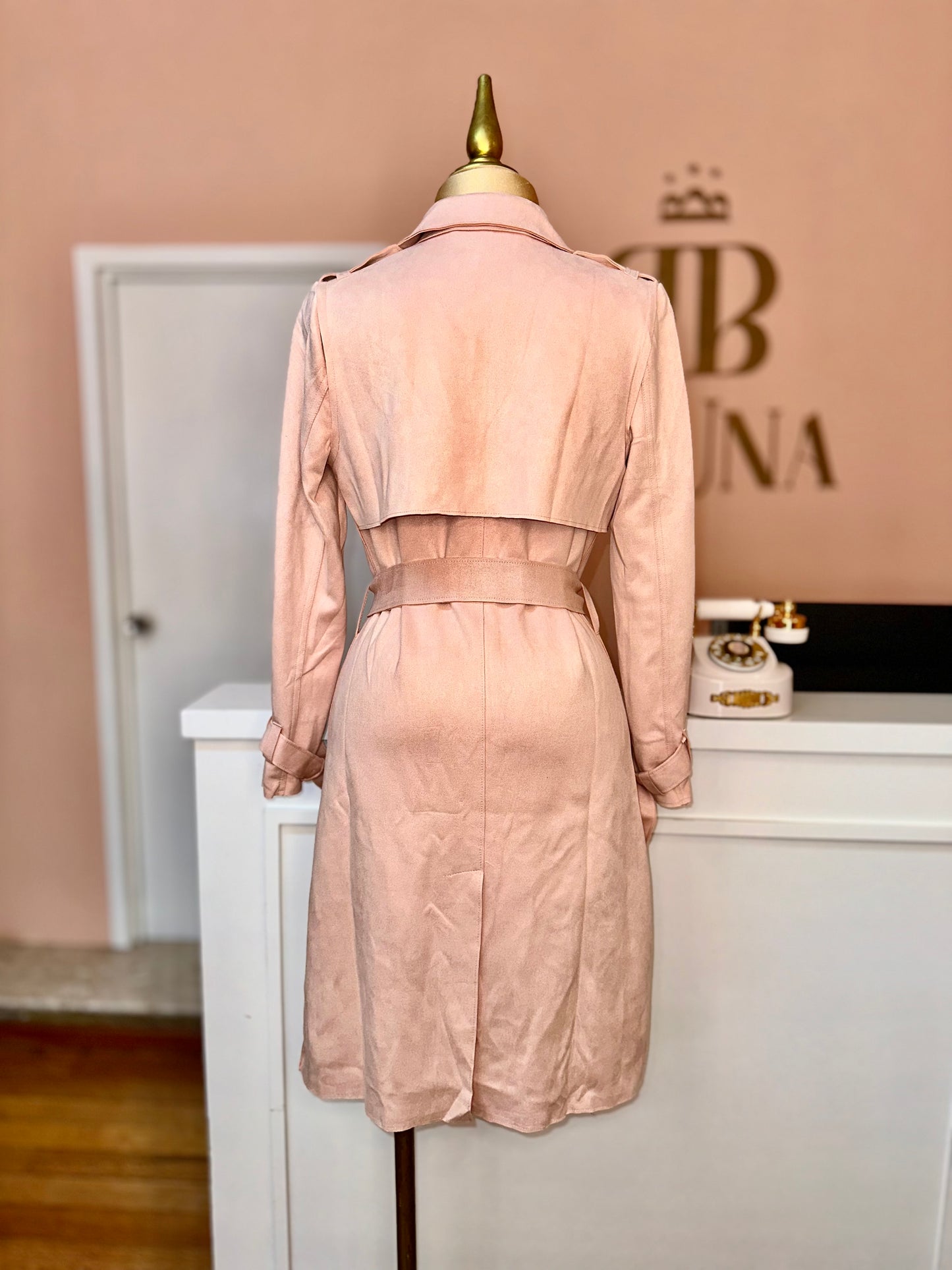 Gabardina suede rosa