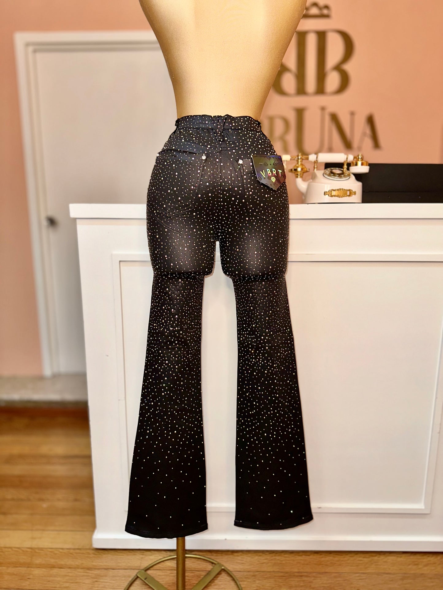Jeans vibrant negro cristales