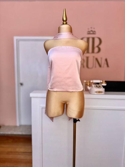 Top satin rosa