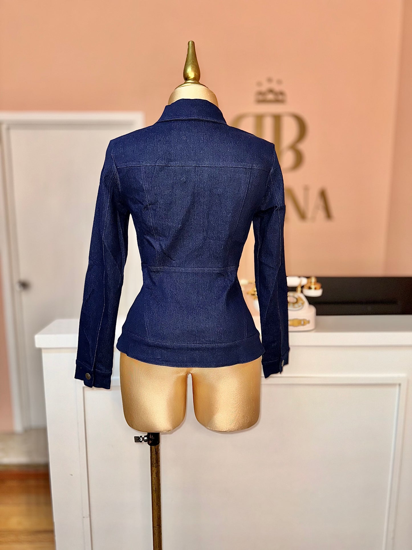 Chamarra denim peplum