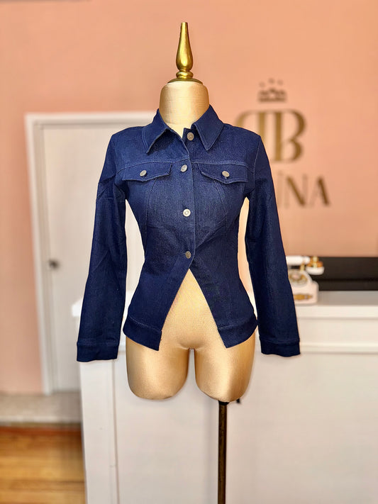 Chamarra denim peplum