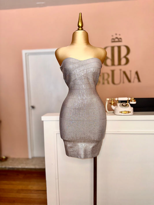 Vestido bandage plata
